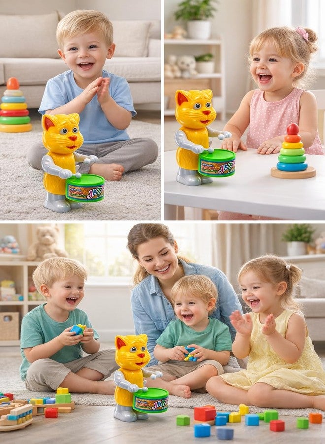 SSKR Cute Drummer Toy with Drumming and Dancing Action Musical Rattle Toys for Kids | Key-Operated Baby Rattle Toy Set for Infants - Image 2